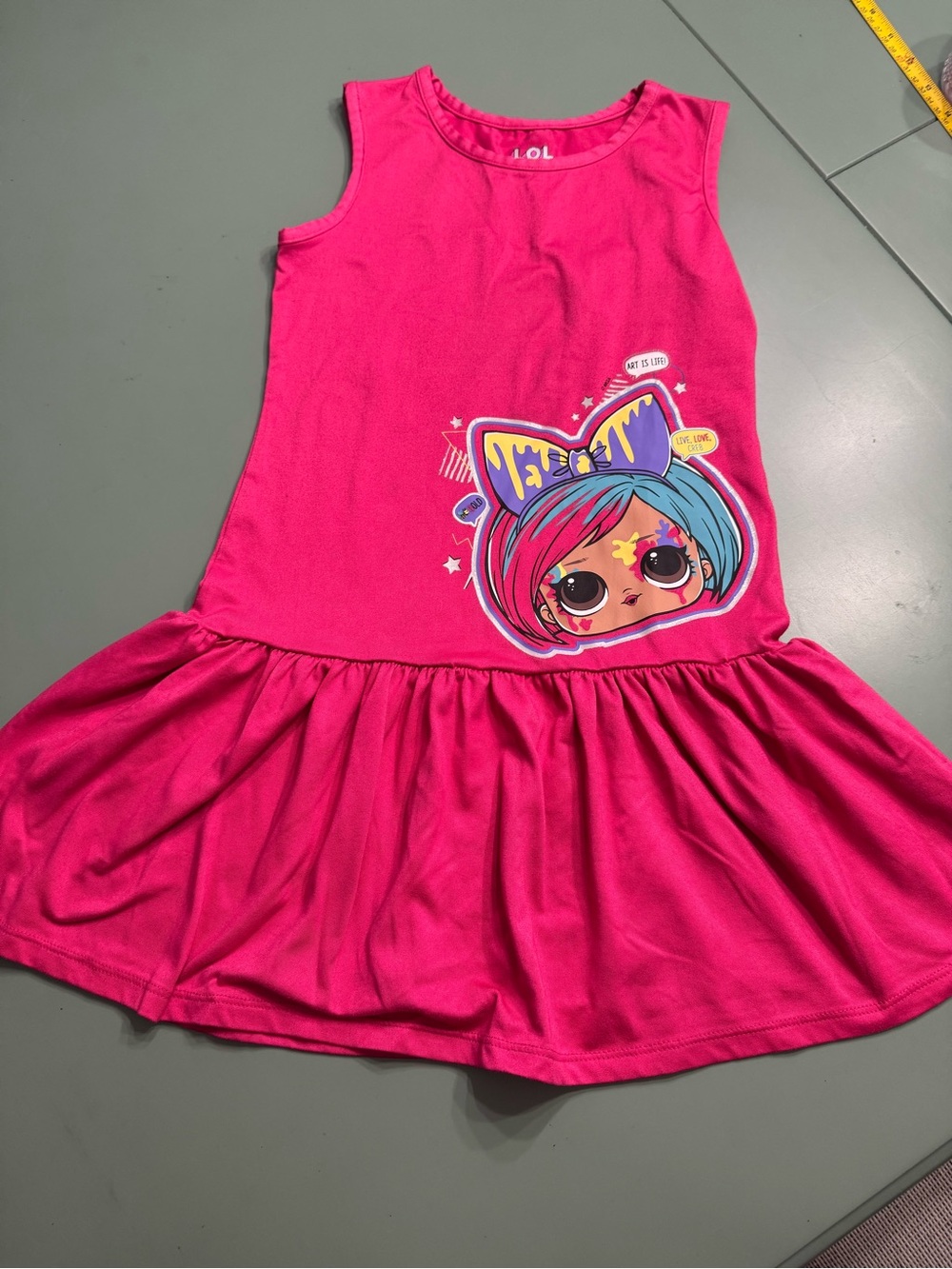 L.O.L. Surprise! Bright Hot Pink Sleeveless dress sz sm 6/6x